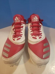 Adidas Bounce Red And White Baseball Cleats Mens Size 12 - Picture 1 of 6