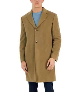 Lauren Ralph Lauren V1409 Men's Camel Classic-Fit Cashmere Overcoat Size 42L  - Picture 1 of 4