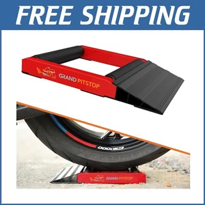 Lightweight Motorcycle Wheel Stand with Ramp for Safe Tire Cleaning & Chain Care - Picture 1 of 11