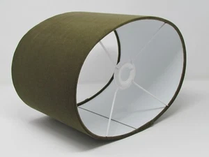 Pantalla de lámpara de terciopelo verde oliva sombra de luz ovalada - Imagen 1 de 8