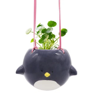 Hanging Bird Flower Planter Pot Ceramic Pots for Succulent Plants Garden Decor - Picture 1 of 7