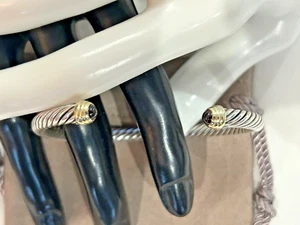 DAVID YURMAN 5.0mm CABLE.925-14KT GARNET ENDS -28.0grm-HRO-1-LIST$750. - Picture 1 of 6