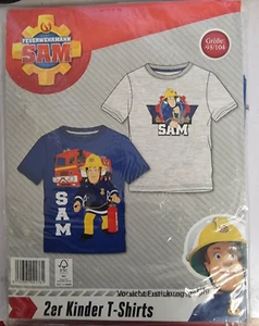 Feuerwehrmann Sam Kinder T-Shirt 2 er Pack Gr 98/104 Neu&OVP - Bild 1 von 2