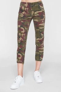 Pam & Gela NWT Mid Rise Camo Tapered Cropped Ankle Pants Size 26 NEW - Picture 1 of 4