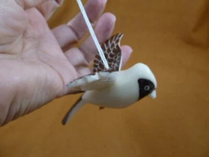 TNE-BIR-CA-462b little flying Cardinal bird hanging ornament TAGUA NUT figurine - Picture 1 of 1