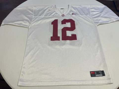 Alabama Crimson Tide Nike Football Jersey #12 White Size XL Cover
