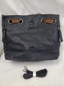 Large Faux Leather black Shoulder Bag with extra adjustable strap. New. - Picture 1 of 4
