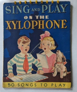 Encuadernación de caballete libro xilófono Sing & Play 1939 vintage - Imagen 1 de 4
