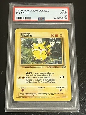 1999 P.M. POKÉMON GAME JUNGLE RED CHEEKS PIKACHU #60 PSA 9 MINT - Image 1 of 2