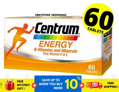 New Centrum Energy B-Vitamins and Minerals+Vitamin C & E  60s ( 1 BOX ) - Image 1 of 4
