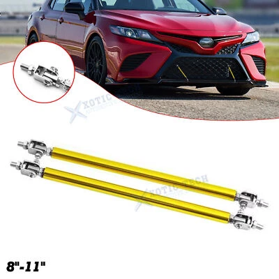 2pc Gold Front Bumper Splitter Strut Rod Tie Bars For Toyota Camry Corolla Lexus - Image 1 of 4