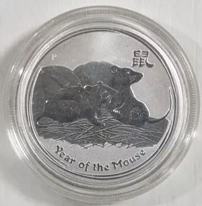 AUSTRALIA 2008 50 CENTAVOS AÑO DEL RATÓN 1/2 OZ. .999 PLATA Rata Lunar 2 II - Imagen 1 de 6