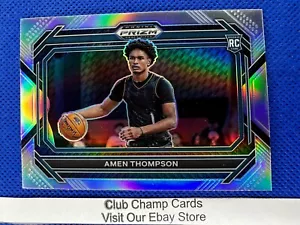 2023-24 #4 Amen Thompson Panini Prizm Draft Picks Variazione Argento Prizm RC - Foto 1 di 3