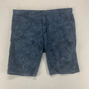 Buffalo Shorts Mens 38 Blue Empire Chino Tropical Print Flat Front 100% Cotton - Picture 1 of 13