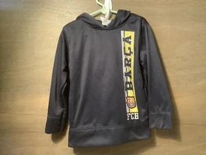 FCB Boys POLYESTER SWEATSHIRT Hoodie Youth Size 5 BARCA - Picture 1 of 2