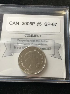 2005P  Coin Mart Graded Canadian, Five Cent, **SP-67**  - Imagen 1 de 13
