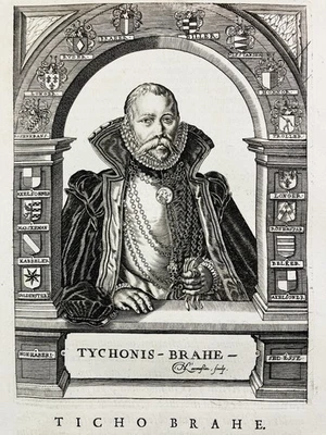 Astronomy Tycho Brahe Denmark 1682 Rare Engraving Isle Of Ven Scania Sweden - Image 1 of 4