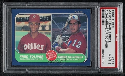 1986 Fleer Freddie Toliver Andres Galarraga #647 PSA 9 MINT Rookie RC - Image 1 of 2