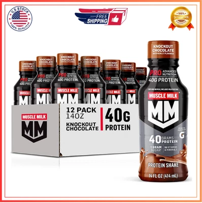 Batido de proteínas Muscle Milk Pro Series, chocolate Knockout, 40 g de proteína, 14 fl oz Foto 1 de 4