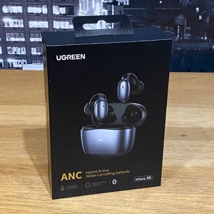 UGreen Hitune X6 Hybrid Noise-Cancelling Bluetooth Wireless Earbuds Black - Picture 1 of 24