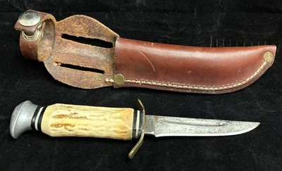 Vintage BOWIE KNIFE STAG SOLINGEN GERMANY 7” (3.5” Blade) with SHEATH - Image 1 of 4