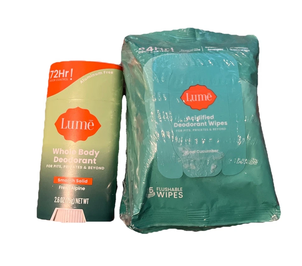 Lume Lot - 3 (15 ct) Lume Cucumber Deodorant Wipes & 1 Fresh Alpine Deodorant - Image 1 of 1