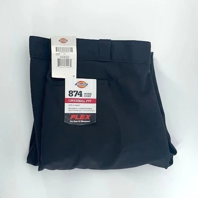 NEW Dickies 874 Work Pants Mens 44x32 Fits 43x31 Black Original Fit Flex NWT - Image 1 of 4