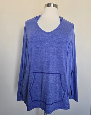 Lane Bryant Livi Active Plus Size 26/28 Hoodie Kangaroo Pocket Thumb Holes Shirt - Image 1 of 4