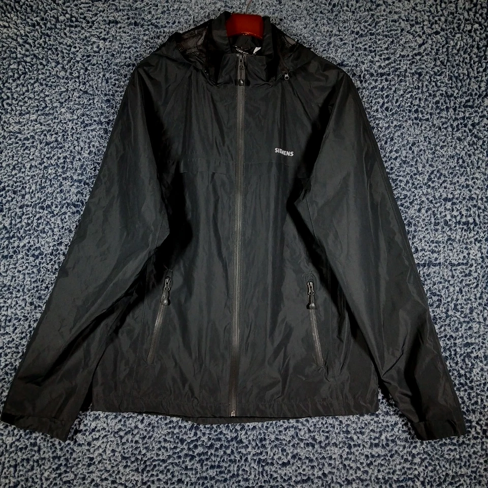 Siemens Port Authority Windbreaker Hoodie Jacket Men's M Mesh Lined Black NEW - Image 1 of 4