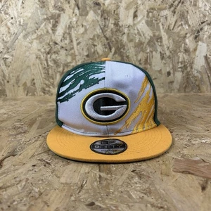 New Era 9Fifty Hat Cap Green Bay Packers NFL America Football Splatter SnapBack - Picture 1 of 8