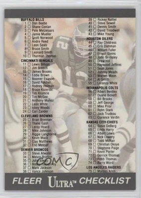 1991 Fleer Ultra Randall Cunningham Emmitt Smith Checklist #299 HOF - Image 1 of 2