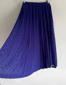 JAEGER BLUE MID RISE PLEATED MIDI SKIRT SIZE:12 - Picture 1 of 17