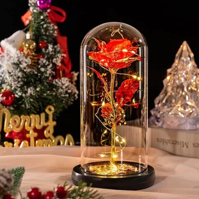 Cristal Galaxia Rosa En El Vidrio Iluminación LED Boda Amor Día de la Madre Regalo Foto 1 de 4