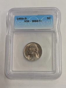 NO RESERVE 1950-D Jefferson Nickel ICG MS67+ 5C Cent $.05 NGC Price Guide $550! - Picture 1 of 3