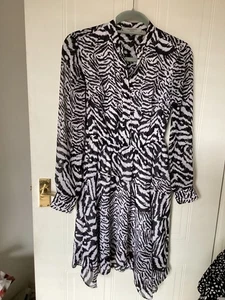 All Saints Animal Print Uneven Hem Dress Size Xs - Picture 1 of 7