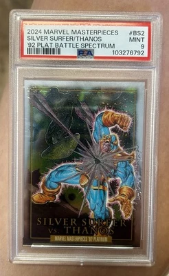 2024 Marvel Masterpieces '92 Battle Spectrum Silver Surfer Vs Thanos PSA 9 🔥 - Image 1 of 2