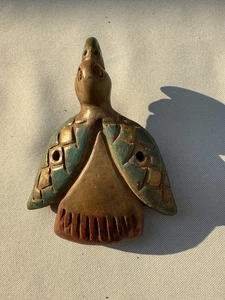 Ocarina Whistle Flute Bird Glazed Clay Pottery Ceramic Peru Plays Folk Art Vtg - Picture 1 of 7
