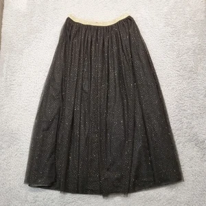 Cat & Jack Skirt Girls L 10-12 Black Glitter Sheer Lined  - Picture 1 of 6