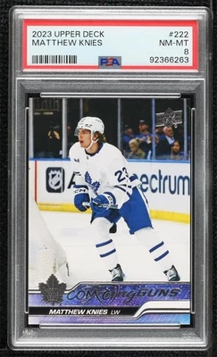 2023-24 Upper Deck Series 1 Young Guns Matthew Knies #222 PSA 8 Rookie RC - Image 1 of 2