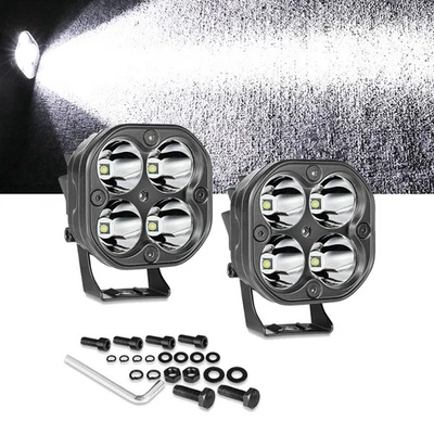 For Toyota FJ Cruiser 4Runner 80W 3" Amber LED Cube Pods Ditch Hood A-pillar FOG - Image 1 of 4