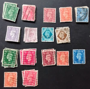 stamps Great Britain lot of King George VI used definitive with duplicate - Imagen 1 de 1