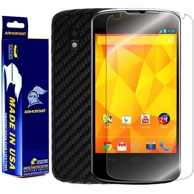 ArmorSuit MilitaryShield LG Nexus 4 Screen Protector + Black Carbon Fiber Skin - Image 1 of 4