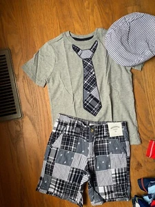 Gymboree Boy 5T Shortset Patch Work W/ Matching Hat - Picture 1 of 4