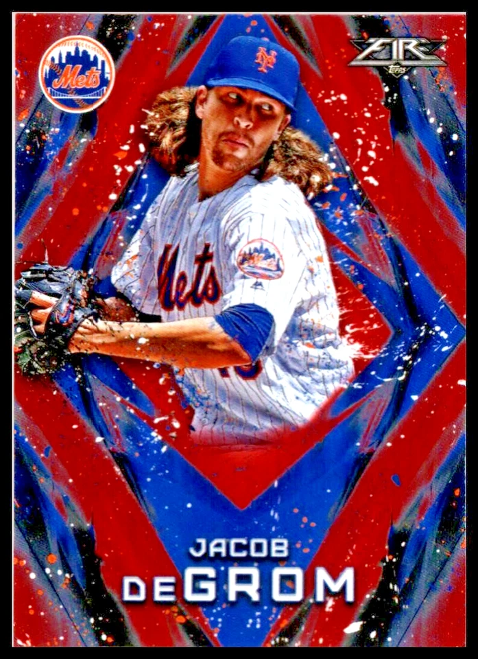 2017 TOPPS FIRE FLAME #52 JACOB DEGROM NEW YORK METS - Image 1 of 2
