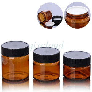 60g 100g 120g Amber Cosmetic Jars Lotion Lip Cream Balm Storage Tank Container - Picture 1 of 12