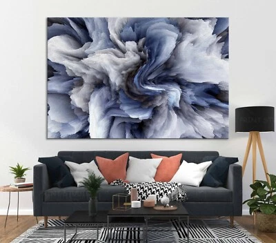 Textura mármore azul cinza lona ou pôster arte de parede impressão nuvem fumaça decoração para casa  - Imagem 1 de 4