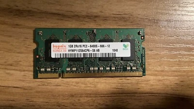 LAPTOP MEMORY 1GB HYNIX 2Rx16 PC-2 6400S - Image 1 of 2