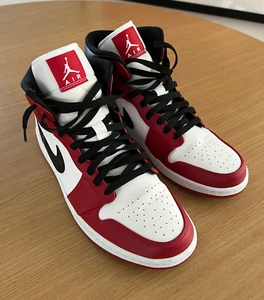 Nike Air Jordan 1 Mid Chicago White Heel Gym Red 554725-173 US 11 Reduced price! - Picture 1 of 9