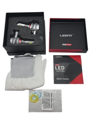 Lasfit H11 LED Headlight Low Beam Bulb 6000K 10000LM Flux Beam LAair Series 100W - Image 1 of 4