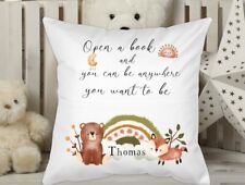 Personalised reading pillow, BOOK LOVERS cushion, pocket pillow, kids bedroom